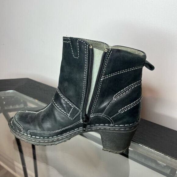 Josef Seibel Women’s Size 38 Spirit of Nature Dark Grey Leather Moto Style Boot - Picture 5 of 15